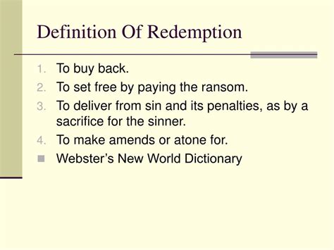 redemption meaning.